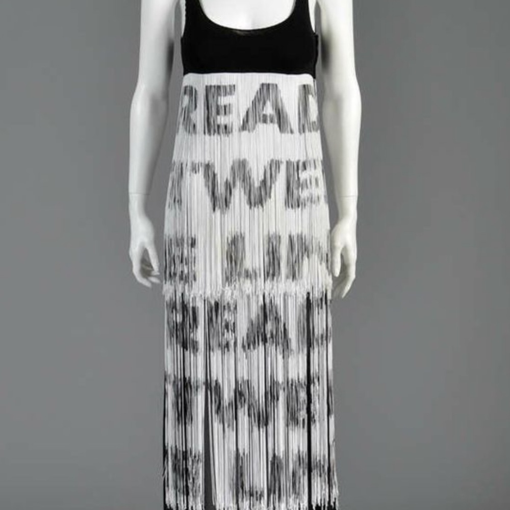 Moschino Read Between the Lines Fringe Dress